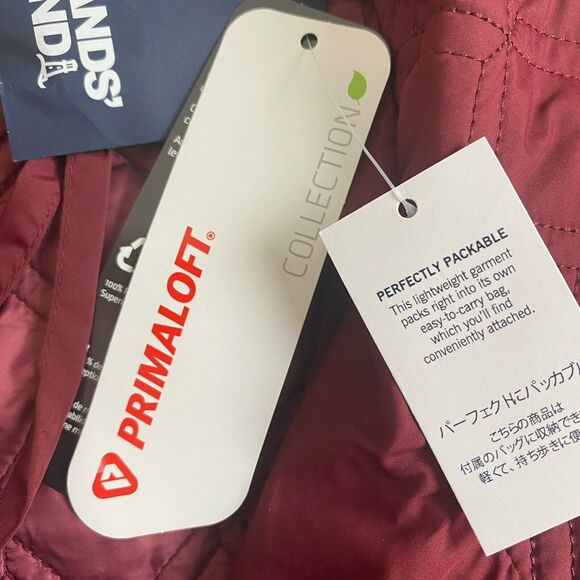 Lands End Womens Primaloft Packable‎ Jacket Size 18 Burgundy Quilted Barn New - Picture 12 of 16